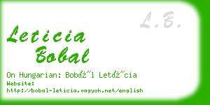 leticia bobal business card